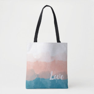 Tote Bag Ombre rose et bleu amour dégradant