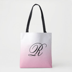 Tote Bag Ombre rose sur n'importe quelle couleur avec Monog