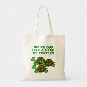 Tote Bag On est comme un troupeau de tortues Drôle design