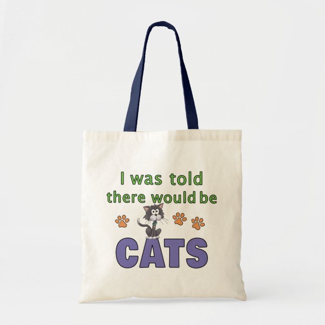 Tote Bag On m'a dit qu'il y aurait des CATS (Devant)