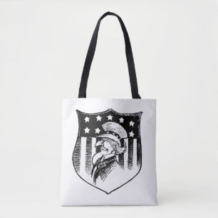 Tote Bag Oncle Sam et drapeau américain patriotiques vintag