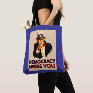 Tote Bag Oncle Sam 'La démocratie a besoin de toi'