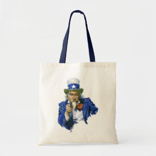 Tote Bag Oncle Sam patriotique vintage avec chapeau à étoil
