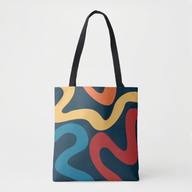 Tote Bag Ondes abstraites colorées (Devant)