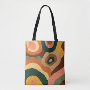 Tote Bag Ondes rétro super et points aux couleurs vives