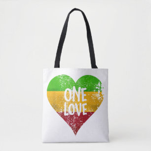 Tote Bag One Love Rastafari T-Shirt Jamaïque Retro Vintage