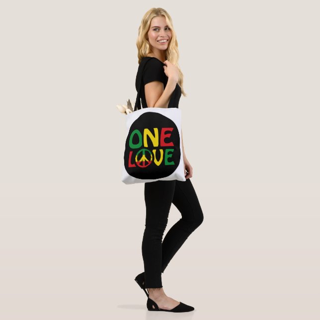 Tote Bag One Love, Reggae design (Sur le modèle)