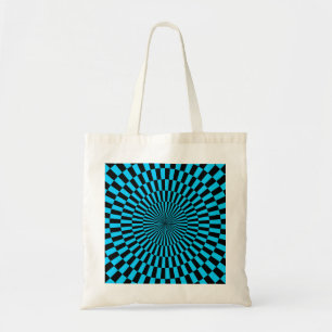 Tote Bag Op Art - Ciel bleu et noir