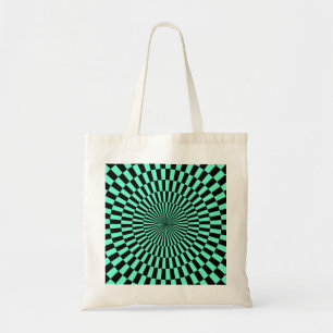 Tote Bag Op Art - Turquoise et Noir