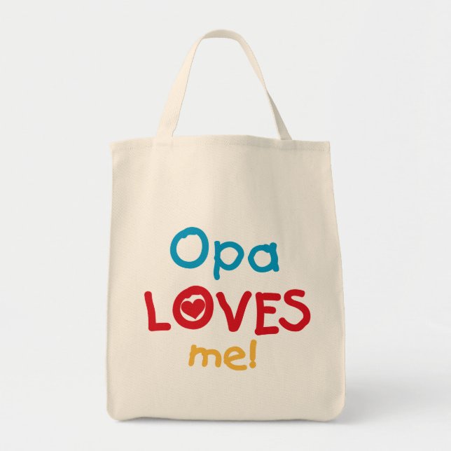 Tote Bag Opa aime mes t-shirts et cadeaux (Devant)