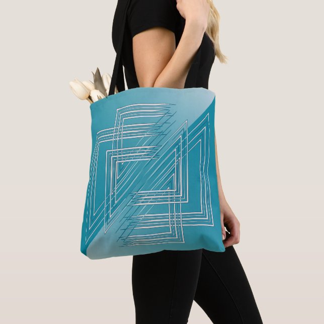 Tote Bag Opal Turquoise blanc (De près)