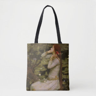 Tote Bag Ophelia au bord de l'étang par John William Waterh
