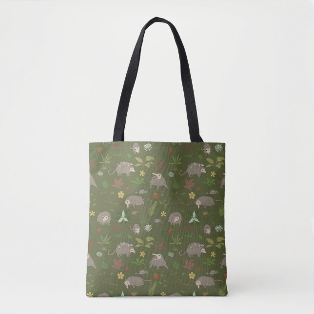 Tote Bag Opossum Bois Botanique Vert Mousse (Devant)