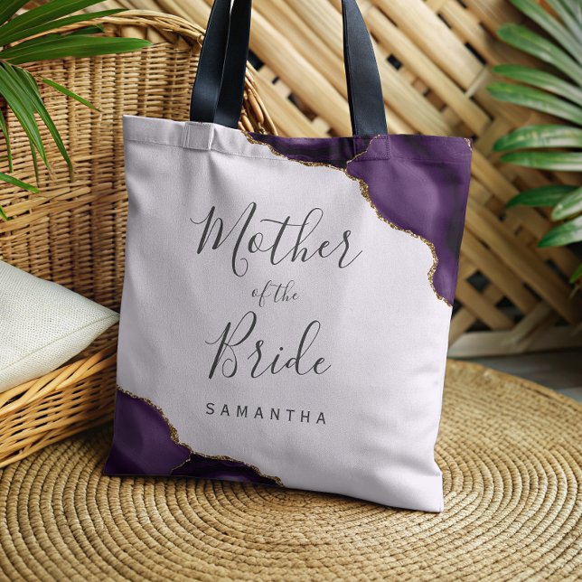 Tote Bag Or Agate Lavande Mère de la Mariée Pourpre (Créateur téléchargé)
