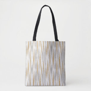 Tote Bag Or Argent Chic Glamour Paillettes Rayures