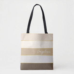 Tote Bag or brun Couleur été personnalisé Blocs