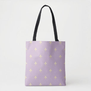 Tote Bag Or Fleur de Lis Dusky Lilac