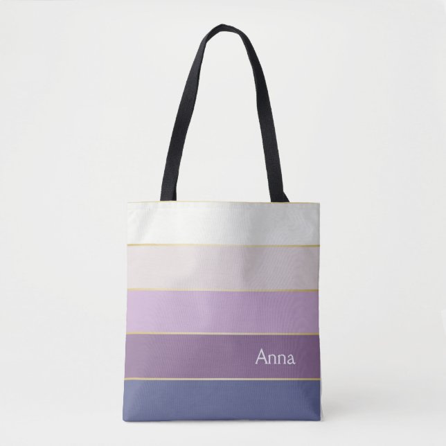 Tote Bag or pourpre Couleur été personnalisé Blocs (Devant)