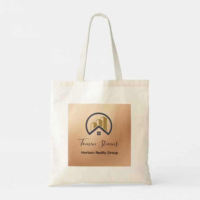 Tote Bag Or Rose | Immobilier couleur rouge (Dos)