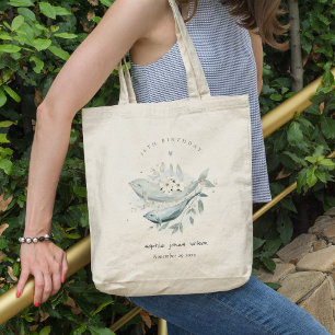 Tote Bag Or turquoise Poisson Floral sous-marin Tout âge An