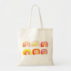 Tote Bag Orange arc-en-ciel art rétro mignon