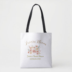 Tote Bag Orange boho amour en fleurs nom de la baby shower