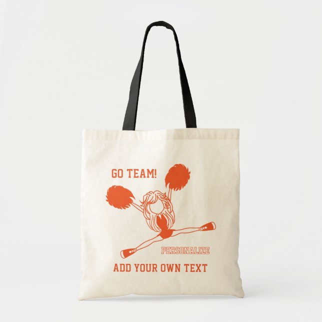 Tote Bag Orange Cheering Pom-pom girl Girl (Devant)