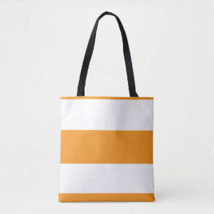 Tote Bag Orange Classique + Rayures Blanches