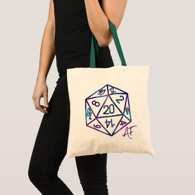 Tote Bag Orange D20 Crit AF | Jeu PnP joueur de rôle (Devant (produit))