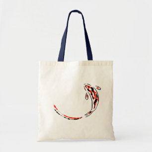 Tote Bag Orange de natation et noir de poissons ornementaux