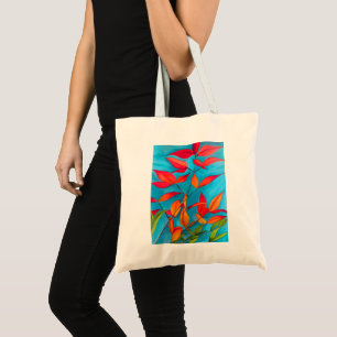 Tote Bag Orange feuille Automne art original aquarelle