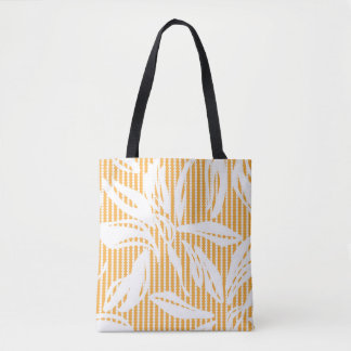 Tote Bag Orange Floral sans couture motif avec backgr rayé
