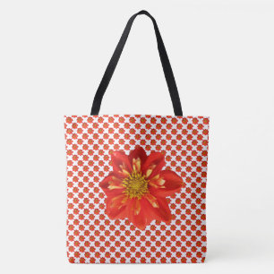 Tote Bag Orange florale botanique sur toute couleur