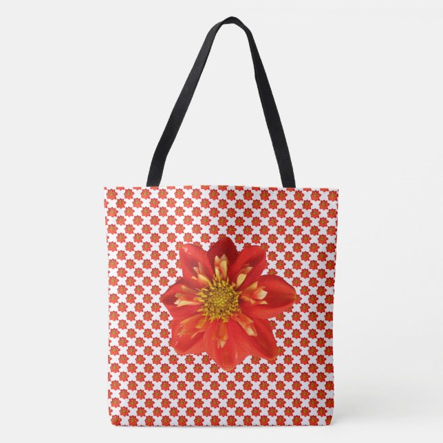 Tote Bag Orange florale botanique sur toute couleur (Devant)