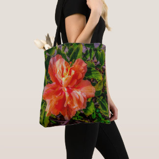 Tote Bag Orange Hibiscus Beauté