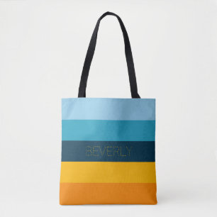Tote Bag Orange Jaune Vert, 5 Couleurs, Nom Personnalisé T