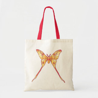 Tote Bag Orange Luna Moth Art - Insecte colorée