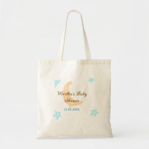 Tote Bag Orange lune bleu étoiles parties scintillant baby 
