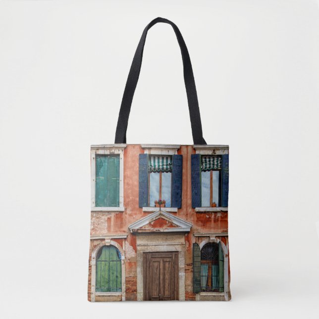 TOTE BAG ORANGE PAINTED BUILDING FACADE (Devant)