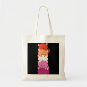 Tote Bag Orange Rose Lesbian Pride Drapeau mignon Kawaii Ch