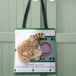 Tote Bag Orange Tabby Food Bowl cuisine