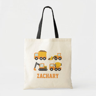 Tote Bag Orange Véhicules de construction Définir les enf