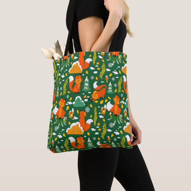 Tote Bag Orange Wild automne Forêt d'hiver Fox (De près)
