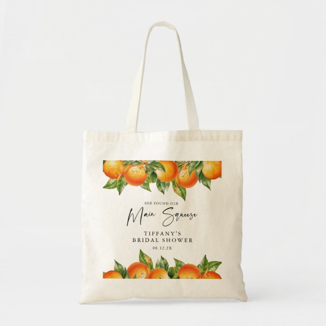 Tote Bag Oranges d'été moderne Fête des mariées agrumes (Devant)