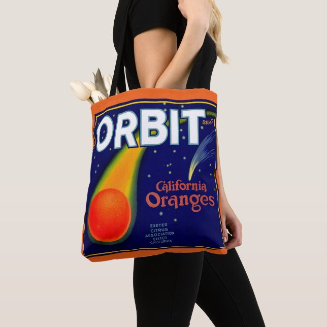 Tote Bag Orbite des années 1920 Crate de fruits Oranges imp (De près)