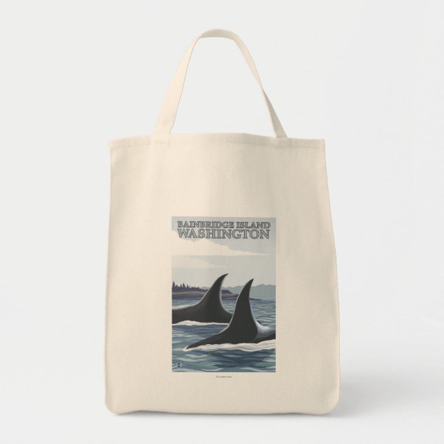 Tote Bag Orca Whales #1 - Bainbridge Island, Washington (Devant)