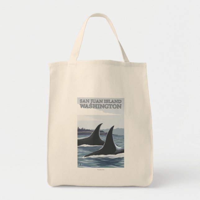 Tote Bag Orca Whales #1 - San Juan Island, Washington (Devant)