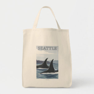 Tote Bag Orca Whales #1 - Seattle, Washington