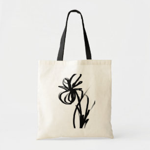 Tote Bag Orchidée Blanc : Abstrait blanc et noir