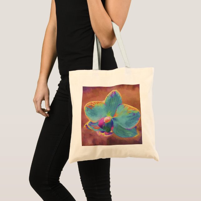 Tote Bag Orchidée bleu violet brun (Devant (produit))